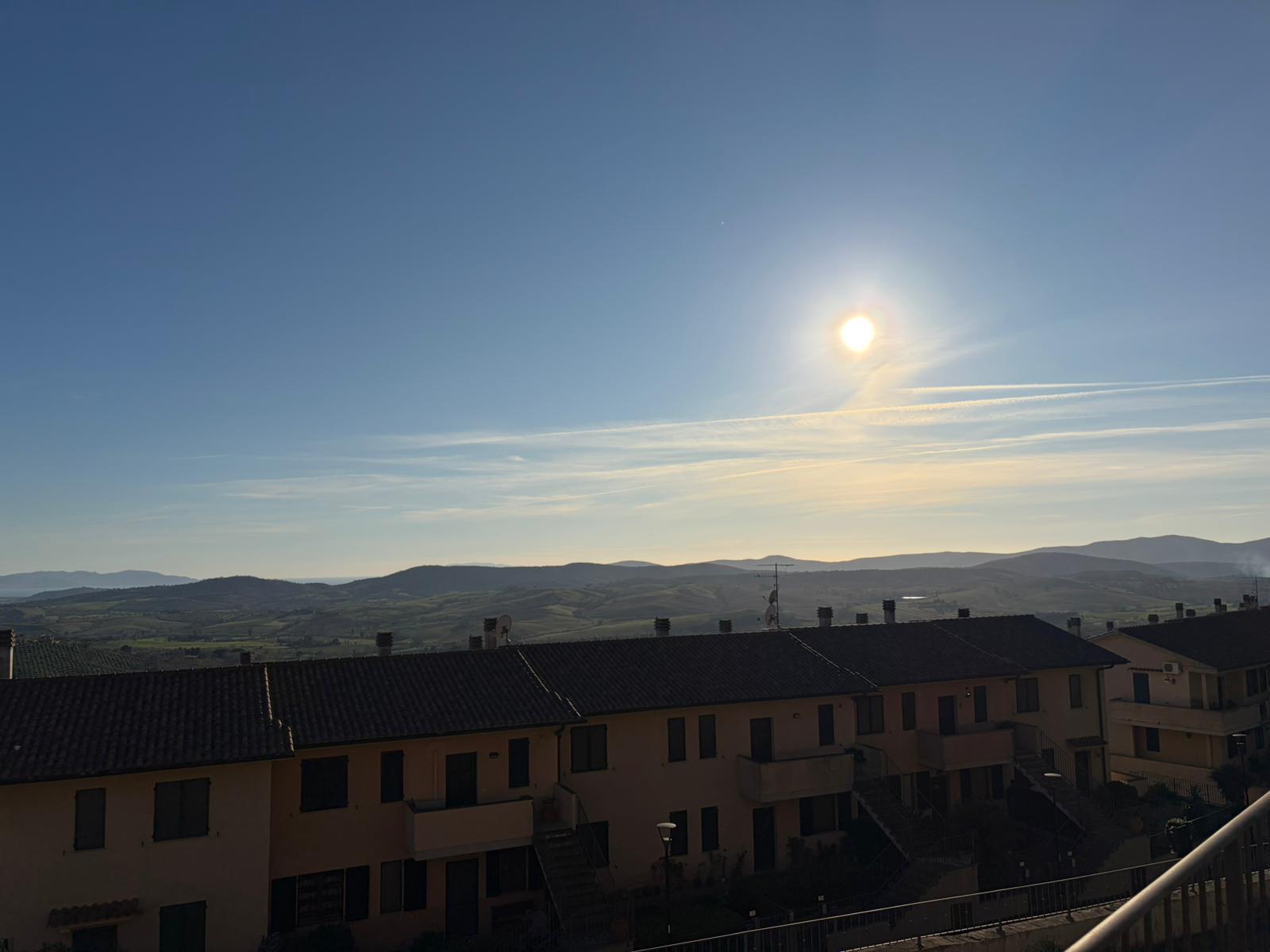 Vista panoramica sulle colline della Maremma Toscana e verso l'Argentario da Montiano